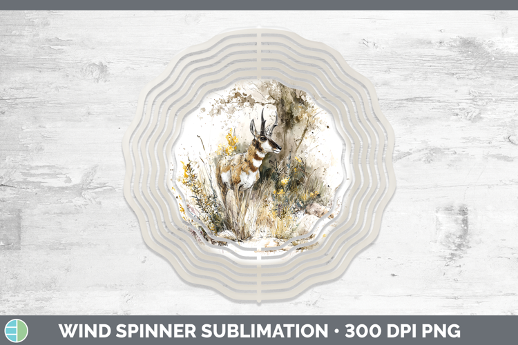 Antelope Safari Sketch Wind Spinner Sublimation Design
