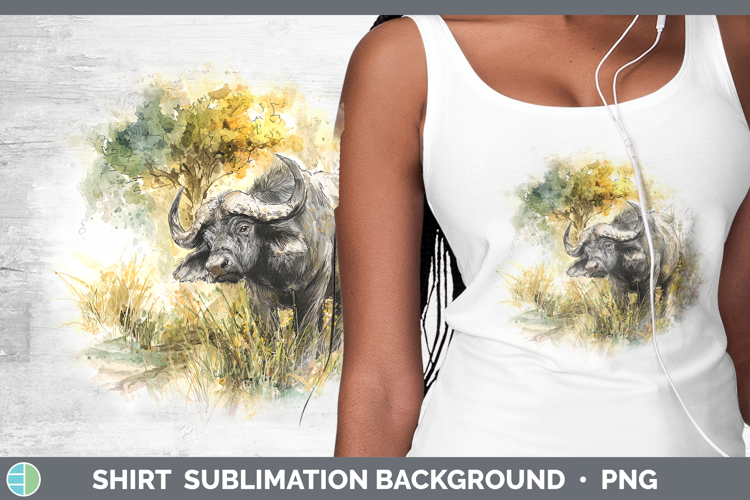 Buffalo Safari Sketch Shirt Sublimation Design