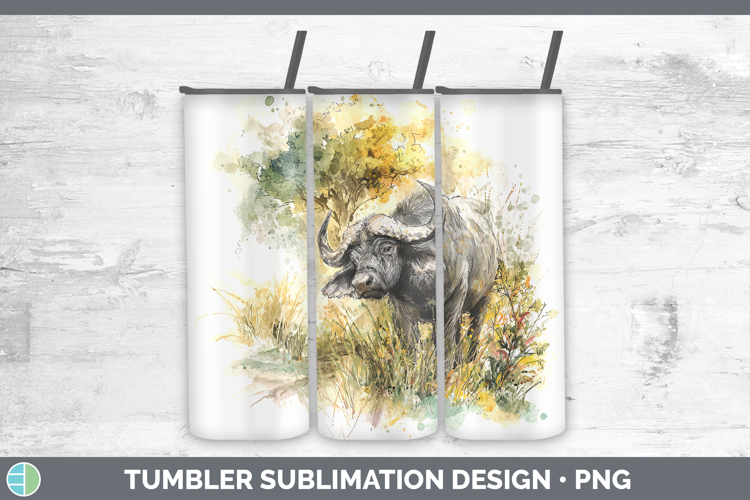 Buffalo Safari Sketch Tumbler Sublimation Design