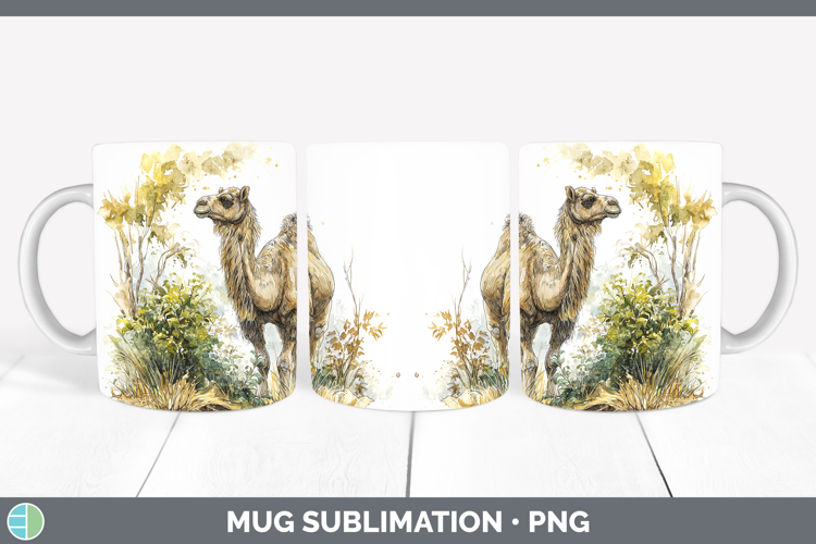 Camel Safari Sketch Mug Wrap Sublimation Design