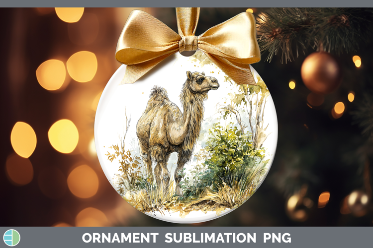 Camel Safari Sketch Ornament Sublimation Design
