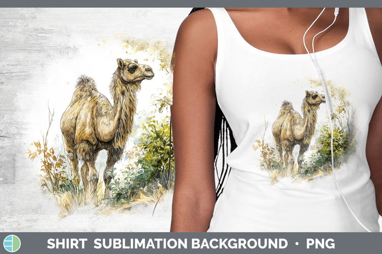 Camel Safari Sketch Shirt Sublimation Design