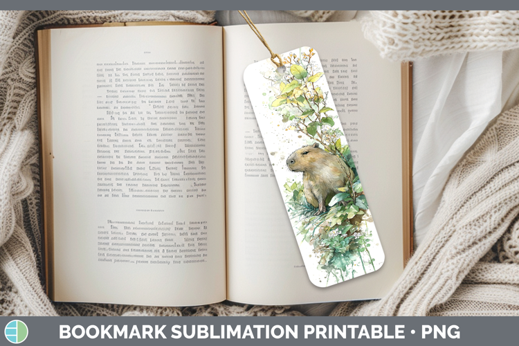 Capybara Safari Sketch Bookmark Sublimation Design