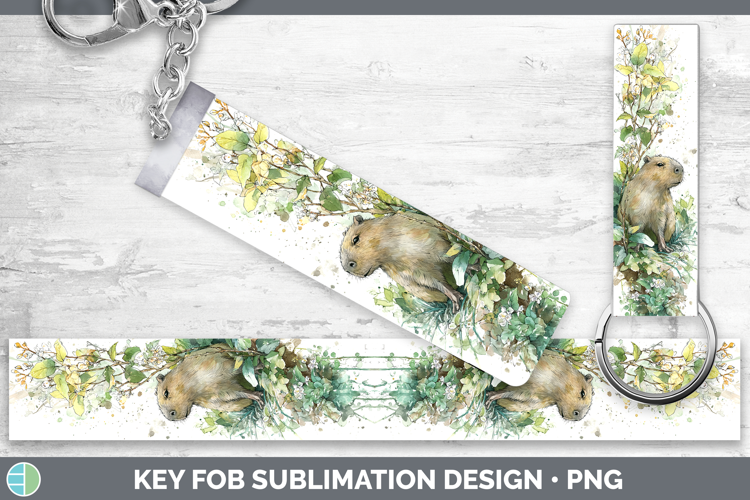 Capybara Safari Sketch Key Fob Sublimation Design