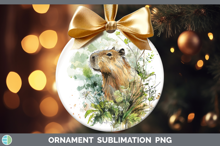 Capybara Safari Sketch Ornament Sublimation Design