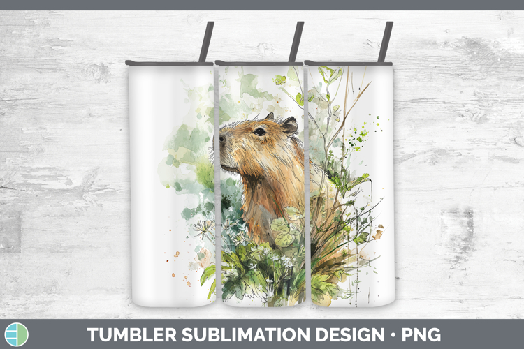 Capybara Safari Sketch Tumbler Sublimation Design