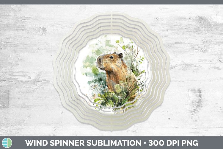 Capybara Safari Sketch Wind Spinner Sublimation Design