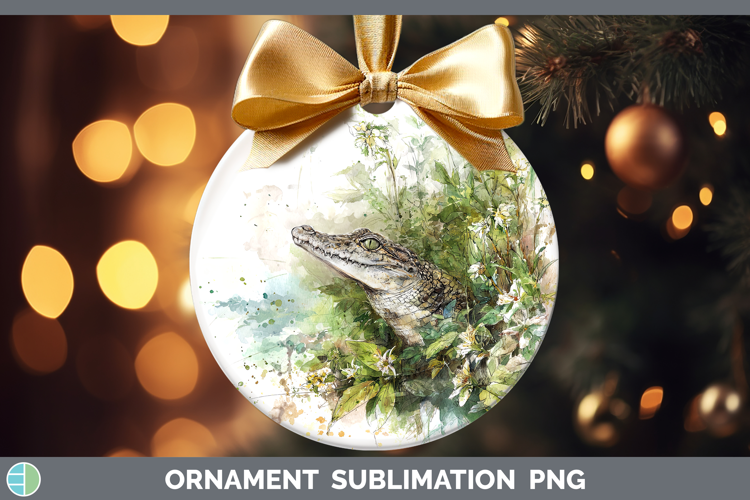 Crocodile Safari Sketch Ornament Sublimation Design