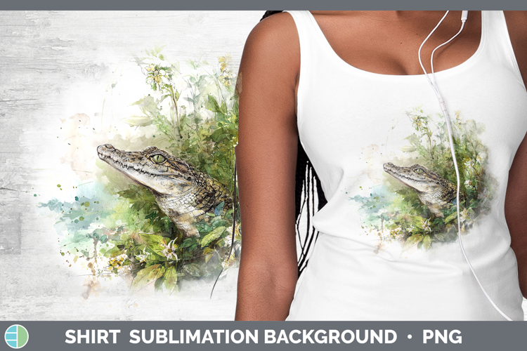 Crocodile Safari Sketch Shirt Sublimation Design