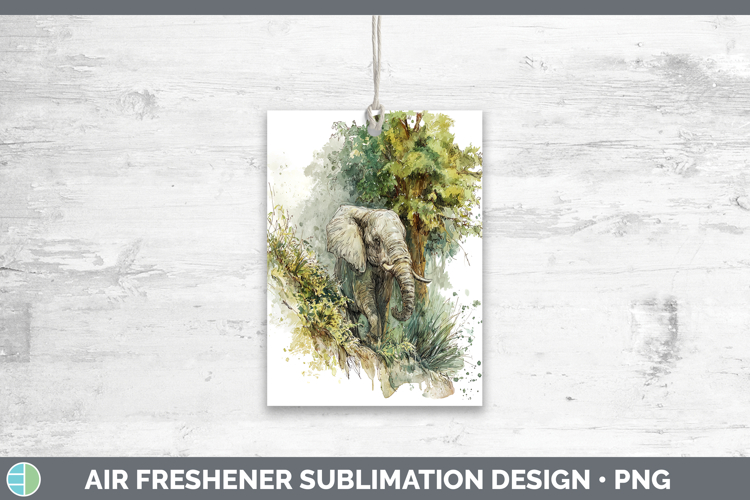 Elephant Safari Sketch Air Freshener Sublimation Design