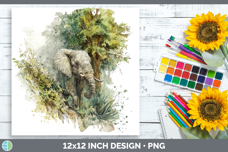 Elephant Safari Sketch Paper Backgrounds Design