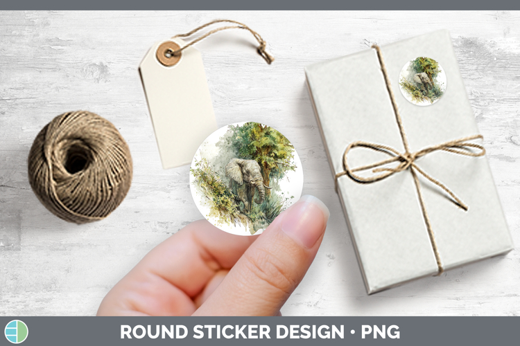 Elephant Safari Sketch Stickers Design