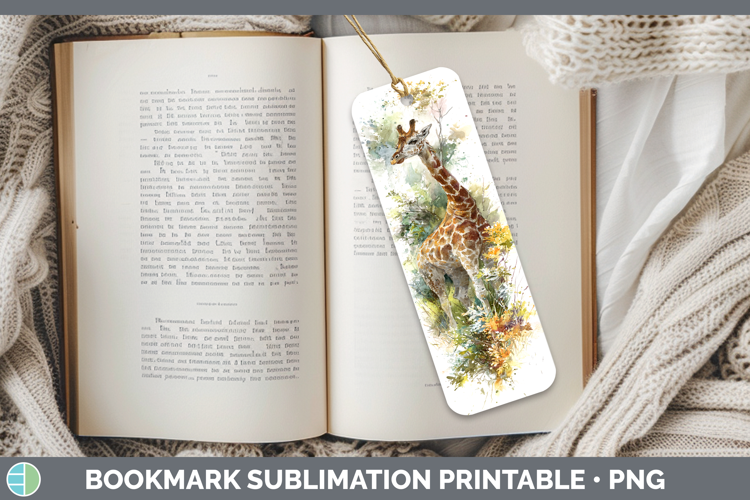 Giraffe Safari Sketch Bookmark Sublimation Design