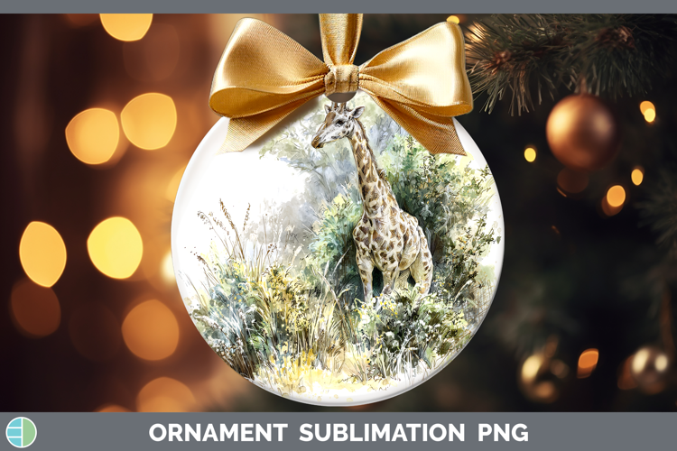 Giraffe Safari Sketch Ornament Sublimation Design