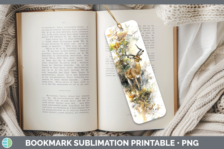 Impala Safari Sketch Bookmark Sublimation Design