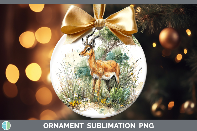 Impala Safari Sketch Ornament Sublimation Design