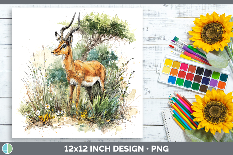 Impala Safari Sketch Paper Backgrounds Design