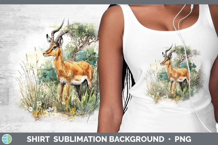Impala Safari Sketch Shirt Sublimation Design