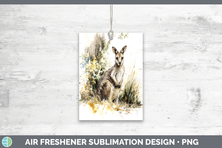 Kangaroo Safari Sketch Air Freshener Sublimation Design