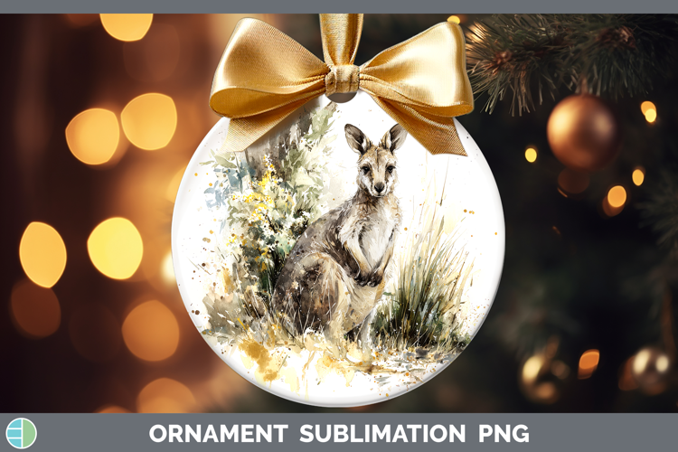 Kangaroo Safari Sketch Ornament Sublimation Design