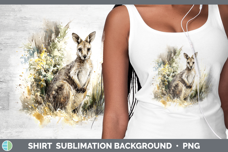 Kangaroo Safari Sketch Shirt Sublimation Design