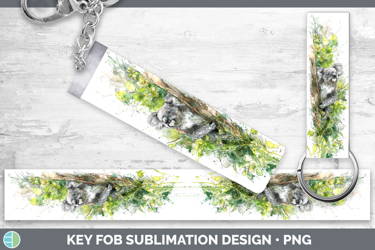 Koala Safari Sketch Key Fob Sublimation Design