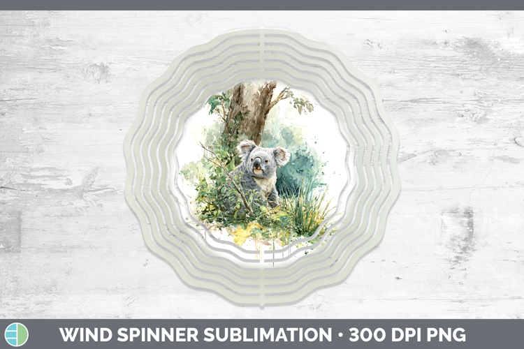 Koala Safari Sketch Wind Spinner Sublimation Design