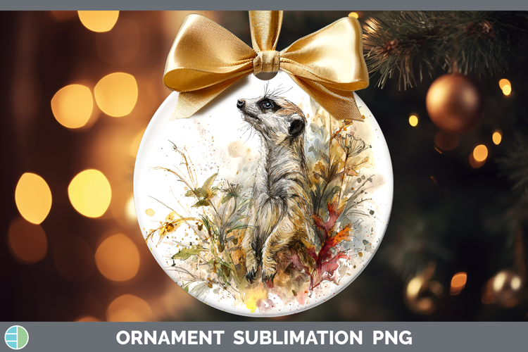 Meerkat Safari Sketch Ornament Sublimation Design