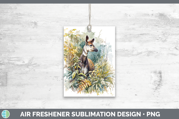 Okapi Safari Sketch Air Freshener Sublimation Design
