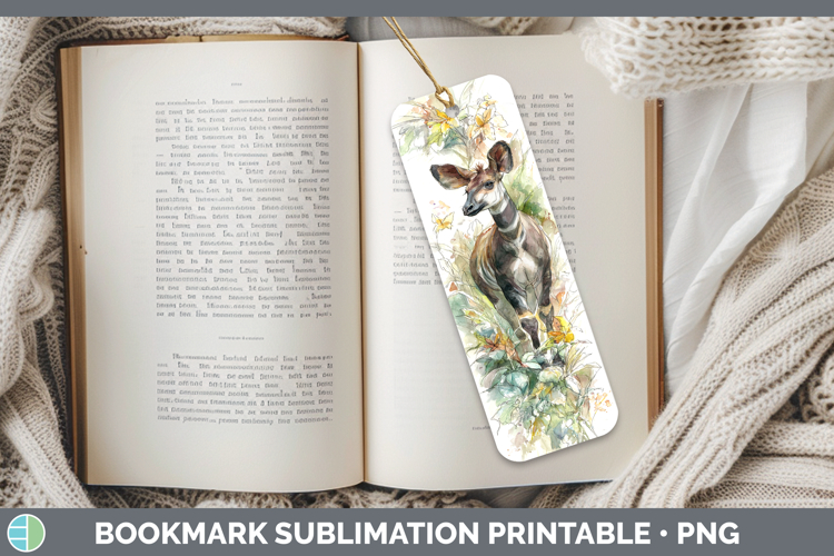 Okapi Safari Sketch Bookmark Sublimation Design