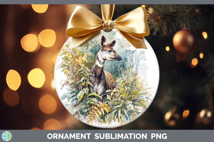 Okapi Safari Sketch Ornament Sublimation Design