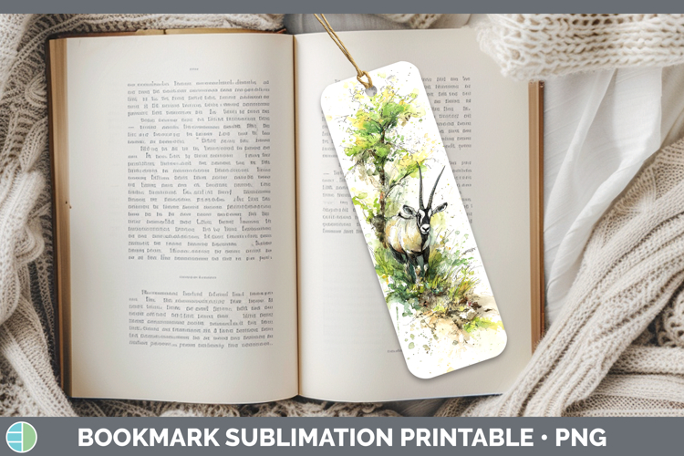 Oryx Safari Sketch Bookmark Sublimation Design