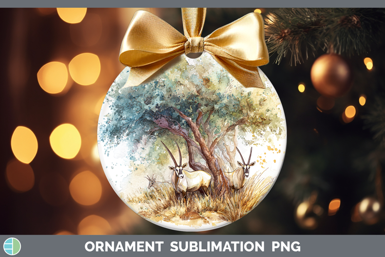 Oryx Safari Sketch Ornament Sublimation Design