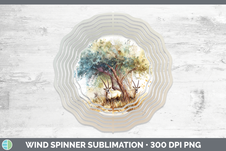 Oryx Safari Sketch Wind Spinner Sublimation Design