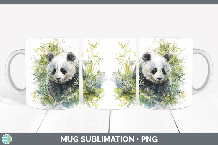 Panda Bear Safari Sketch Mug Wrap Sublimation Design