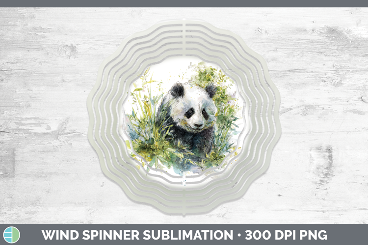 Panda Bear Safari Sketch Wind Spinner Sublimation Design