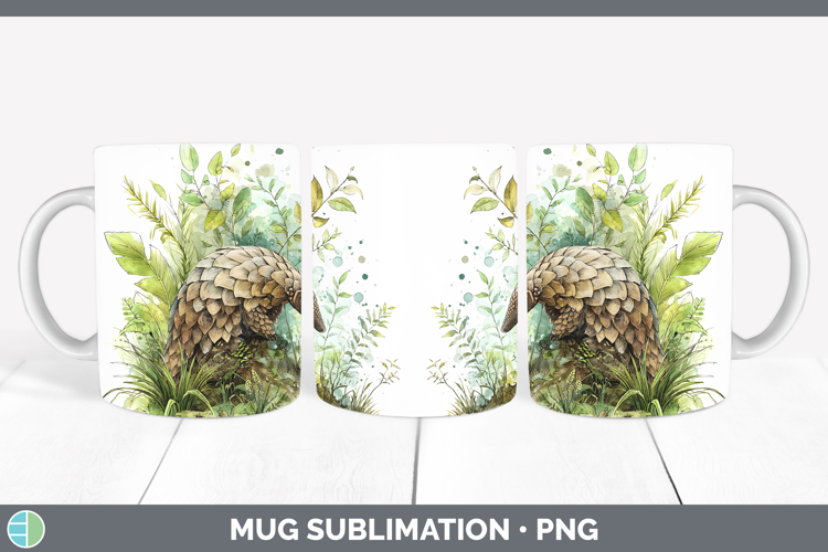 Pangolin Safari Sketch Mug Wrap Sublimation Design
