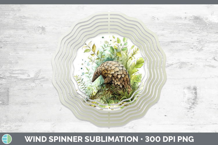 Pangolin Safari Sketch Wind Spinner Sublimation Design