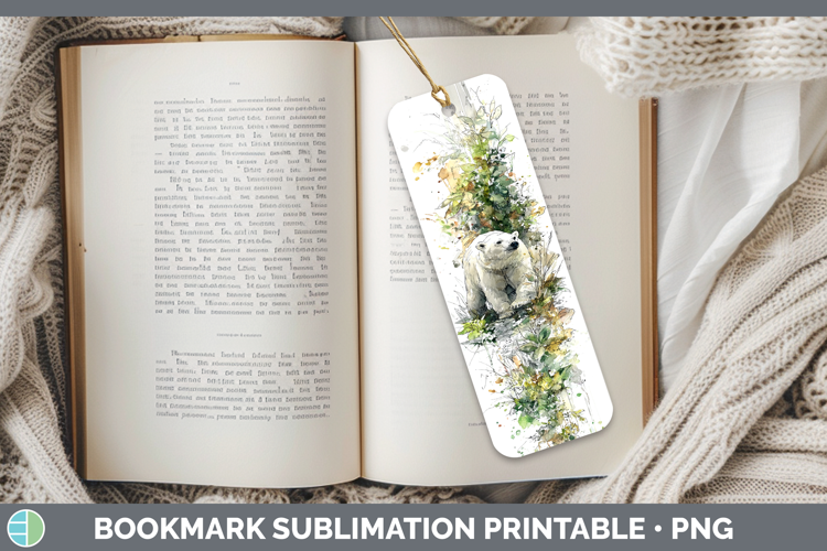 Polar Bear Safari Sketch Bookmark Sublimation Design