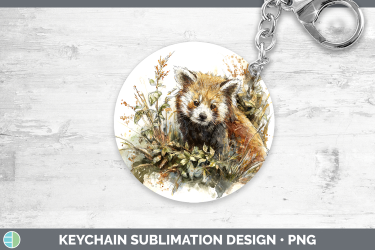 Red Panda Safari Sketch Keychain Sublimation Design