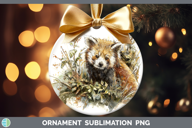 Red Panda Safari Sketch Ornament Sublimation Design