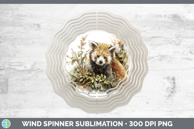 Red Panda Safari Sketch Wind Spinner Sublimation Design