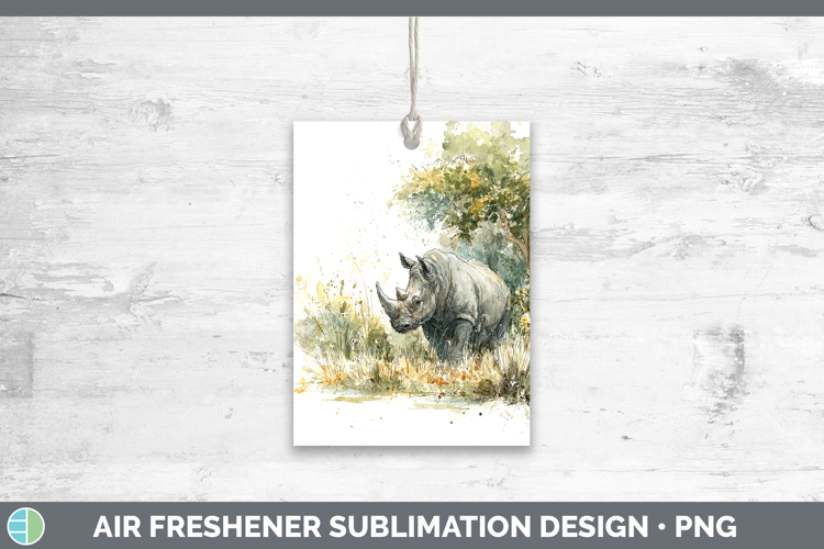 Rhino Safari Sketch Air Freshener Sublimation Design