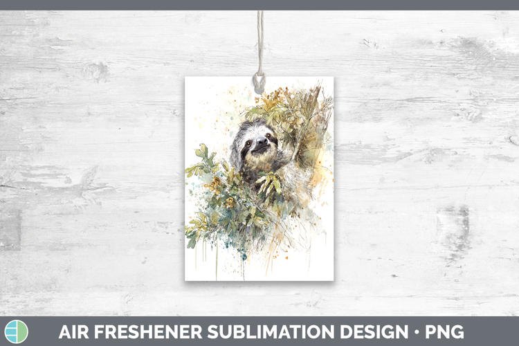 Sloth Safari Sketch Air Freshener Sublimation Design