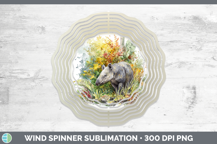 Tapir Safari Sketch Wind Spinner Sublimation Design