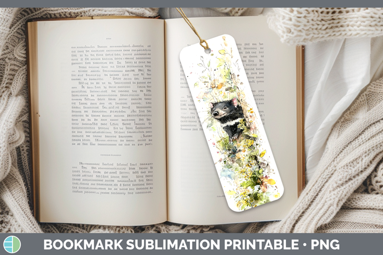 Tasmanian Devil Safari Sketch Bookmark Sublimation Design