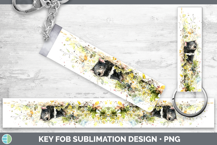 Tasmanian Devil Safari Sketch Key Fob Sublimation Design