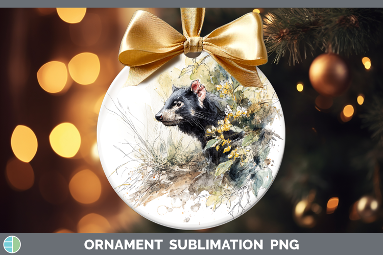 Tasmanian Devil Safari Sketch Ornament Sublimation Design