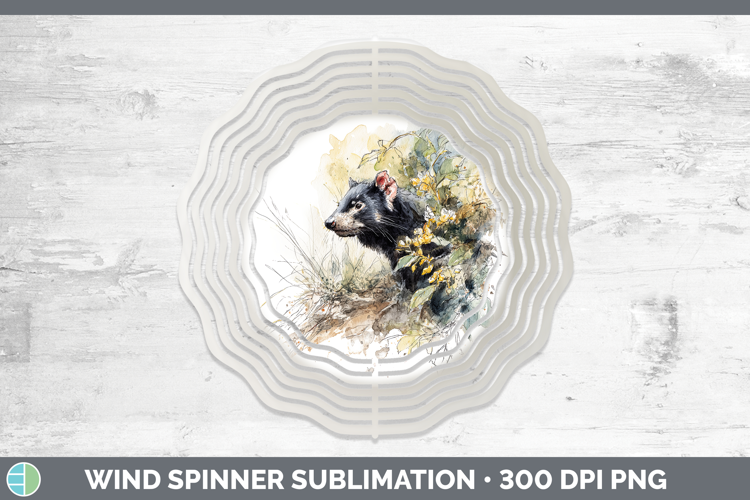 Tasmanian Devil Safari Sketch Wind Spinner Sublimation Desig