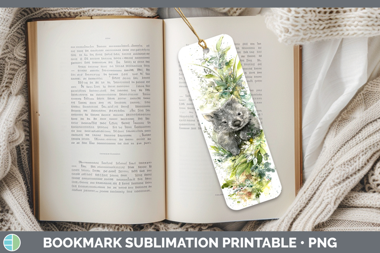 Wombat Safari Sketch Bookmark Sublimation Design